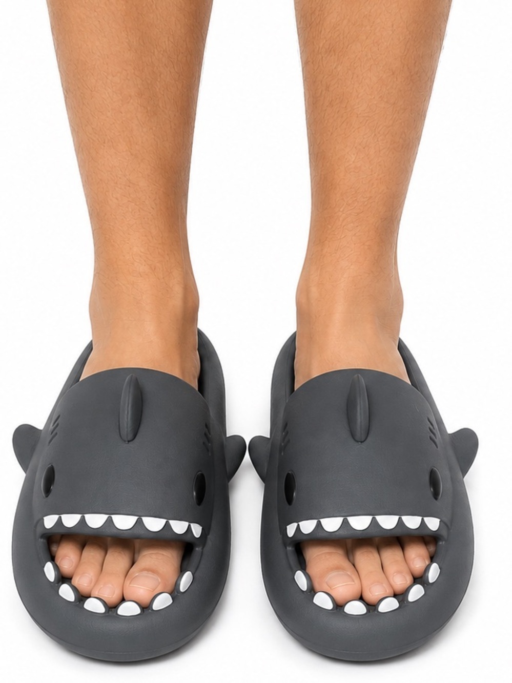 Unbranded Shark Foam Slide Slippers Gray EU 44-45 US Men’s 10-11